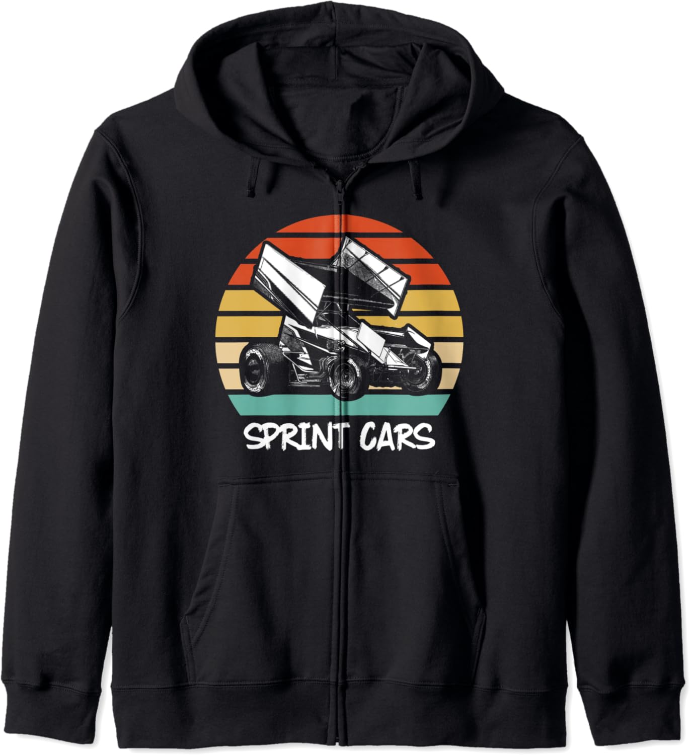 Sprint Car Racing American Race Track Racer Zip Hoodie